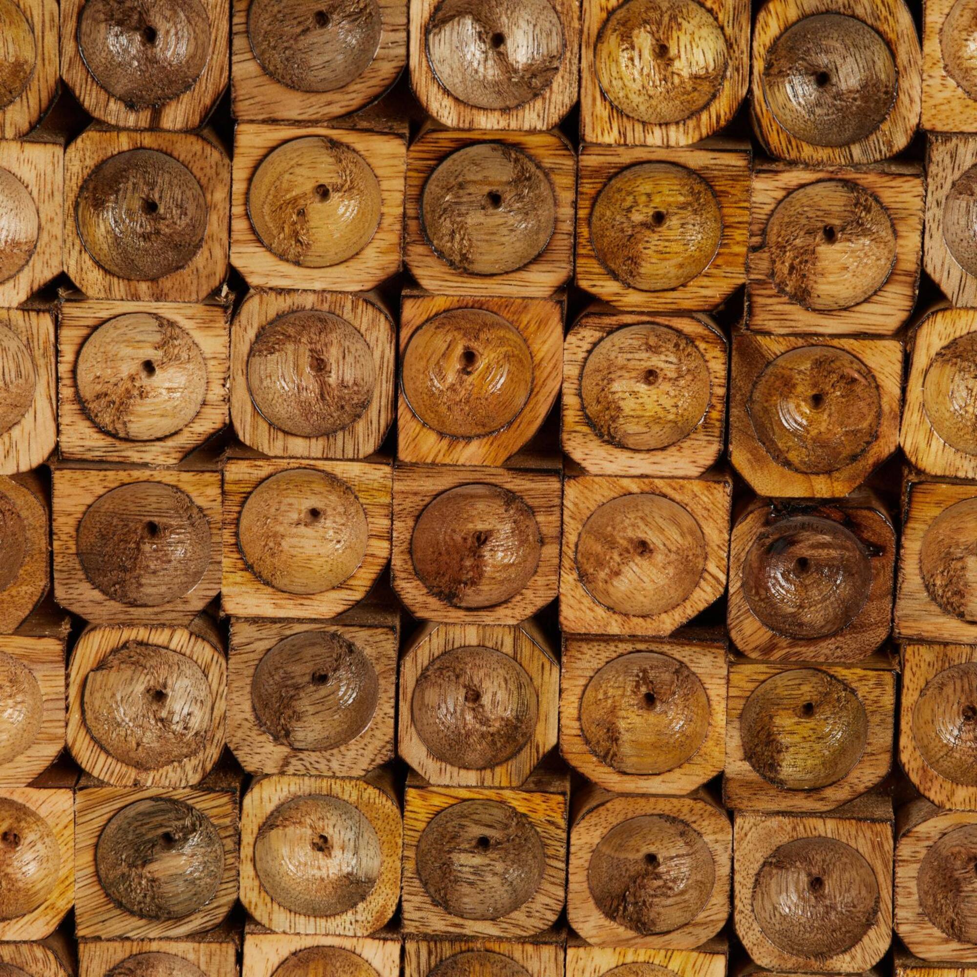 12" x 36" Brown Mango Wood Stacked Tree Trunks Wall Décor